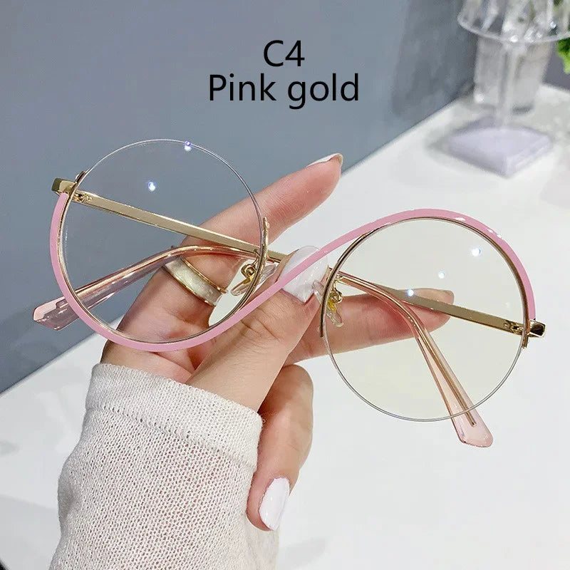 Semi-Rimless S Shape Glasses .