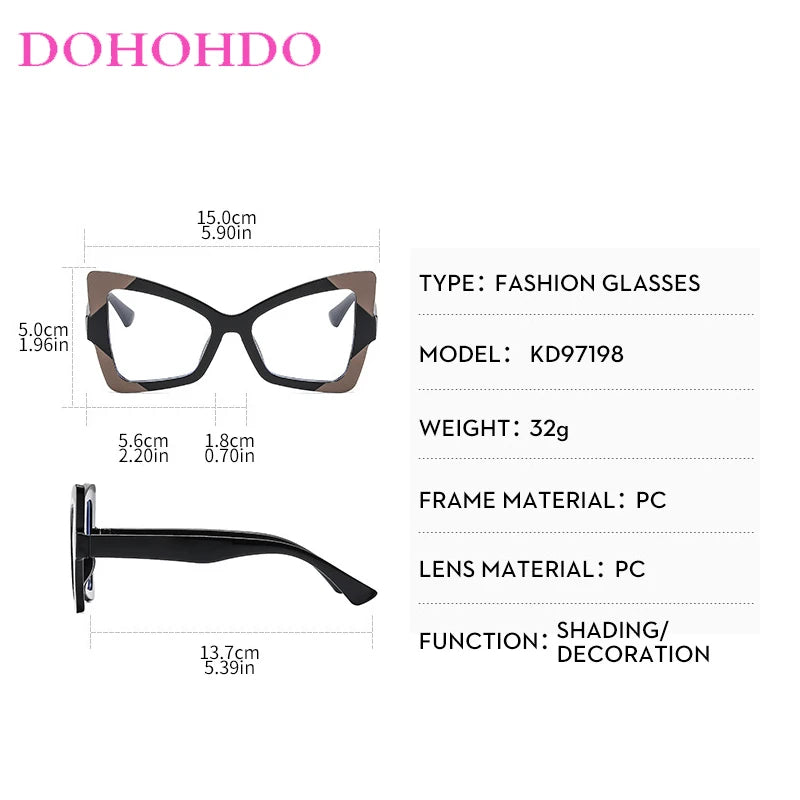 Trendy Butterfly Cat Eye Anti-Blue Light Glasses.