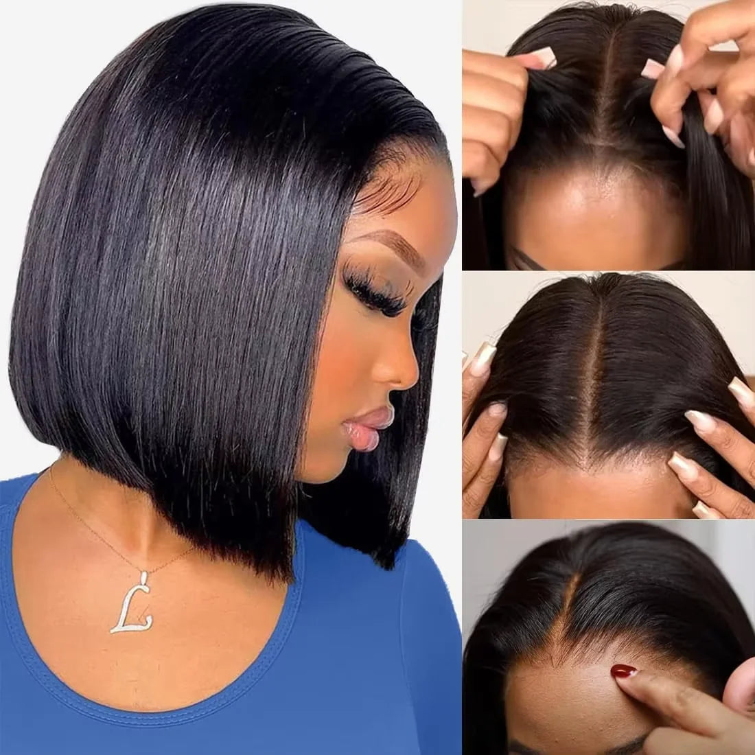 Bob Wig 13x4 HD Transparent Bone Straight Lace Frontal Wig.