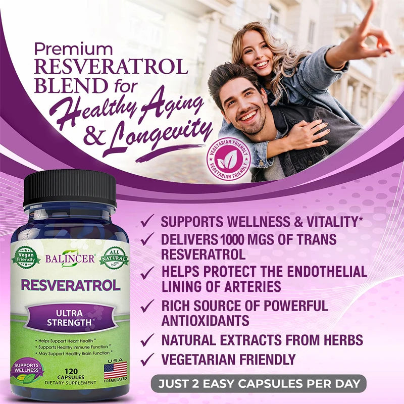 Balincer Resveratrol Cardiovascular Health Support Capsule.