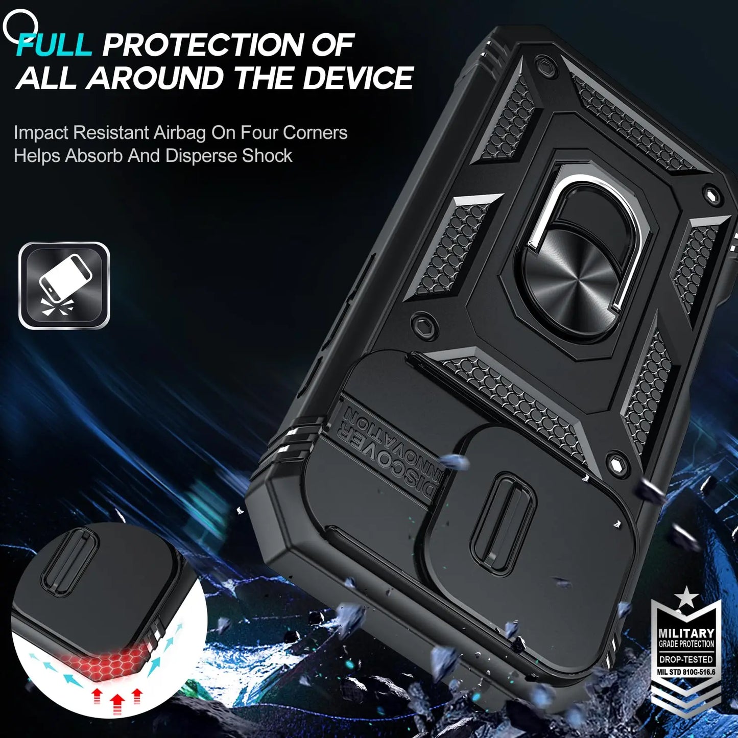 Camera Slide Military Grade Armor IPhone Case.