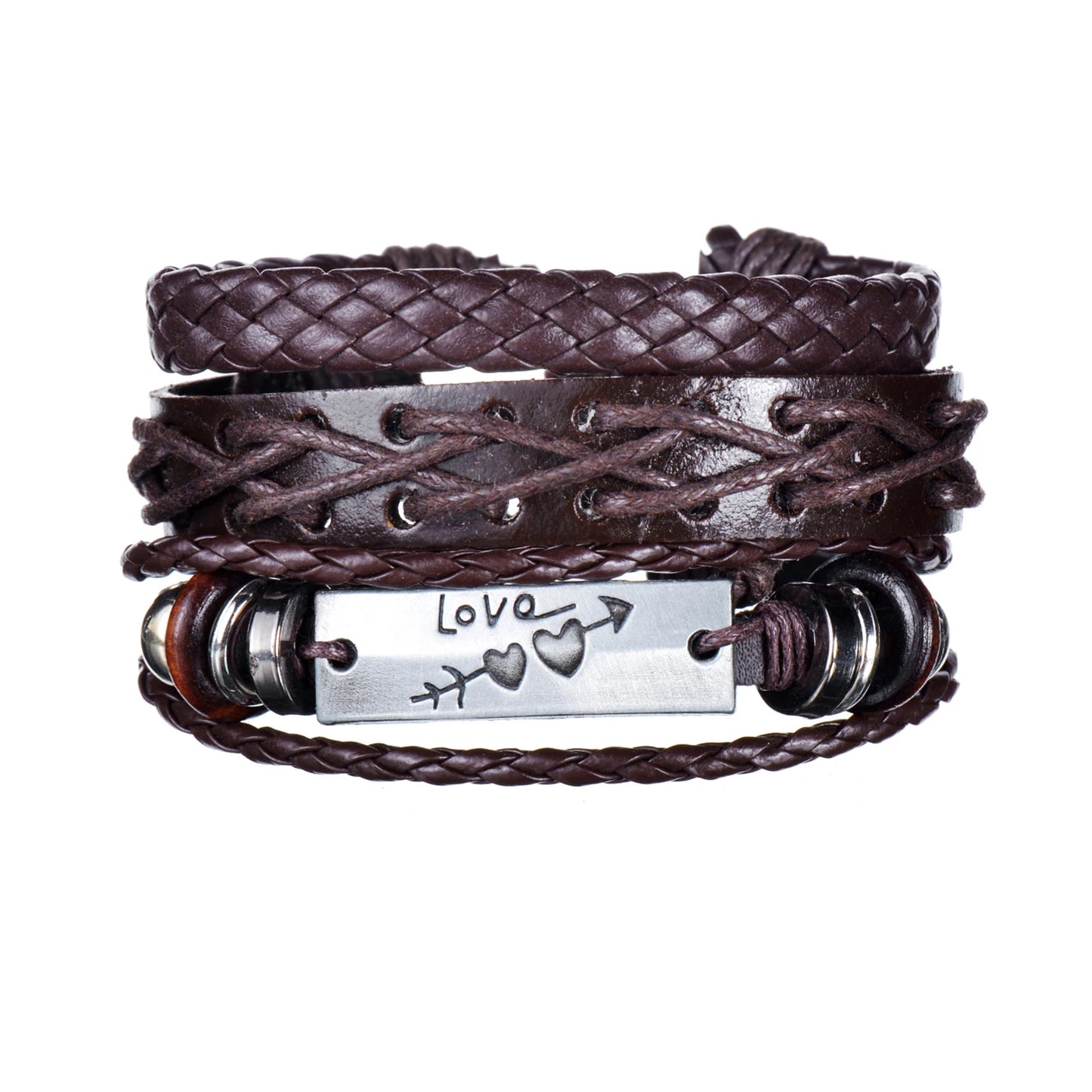 Multilayer Black Leather Jewelry Charm. Bracelets & Bangles for Men. - BLAKESTORE-NG