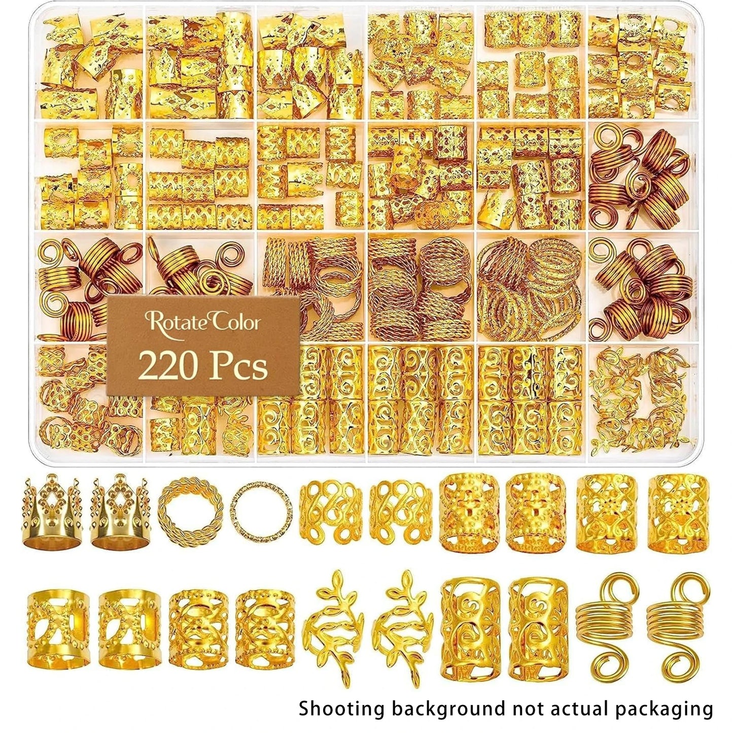 220pcs Dreadlock Hair Rings.