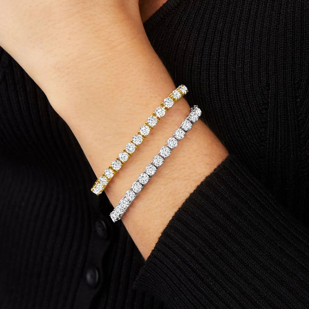 Dainty 925 Sterling Silver Moissanite Tennis Bracelet.