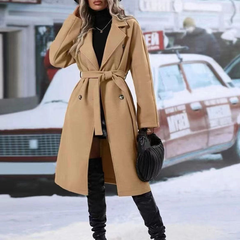 Double-Breasted Winter Coat with Belt. - BLAKESTORE-NG