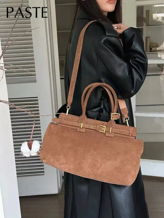 BLAKESTORE-NG Handbag Winter Suede Leather Tote Russian-Style Women’s Shoulder Bag