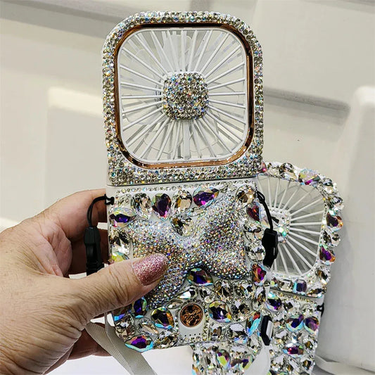 Foldable Rhinestones Portable fan. - BLAKESTORE-NG