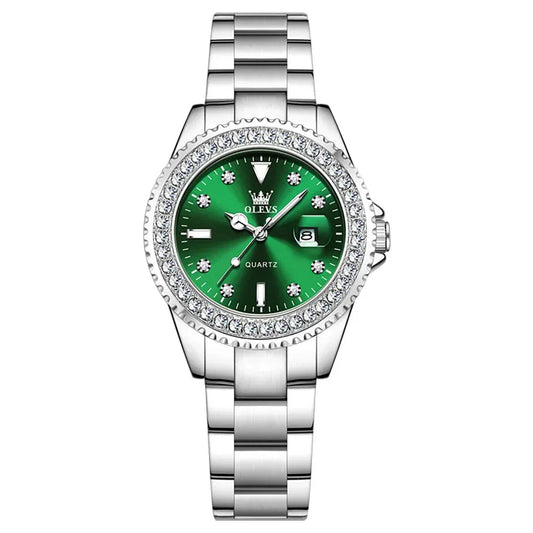 BLAKESTORE-NG Watches Green OLEVS Elegant Women’s Watch | Red Stainless Steel Quartz Calendar