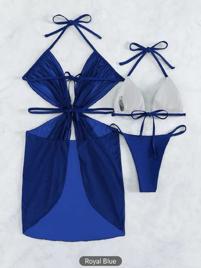 3pcs Halter Neck Bikini Beach Wear - BLAKESTORE-NG
