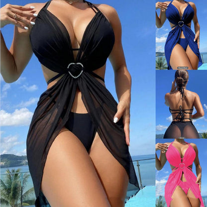 3pcs Halter Neck Bikini Beach Wear - BLAKESTORE-NG