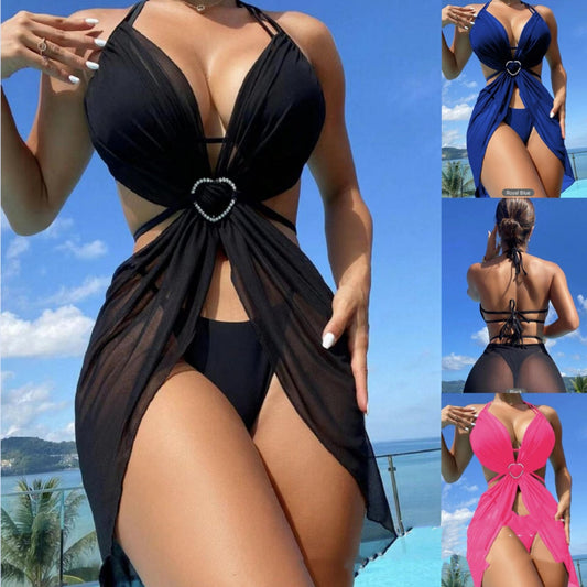 3pcs Halter Neck Bikini Beach Wear - BLAKESTORE-NG