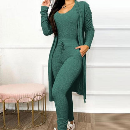 Women's Highwaist Jumpsuit with Cardigan Cover - BLAKESTORE-NG
