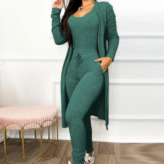 Women's Highwaist Jumpsuit with Cardigan Cover - BLAKESTORE-NG