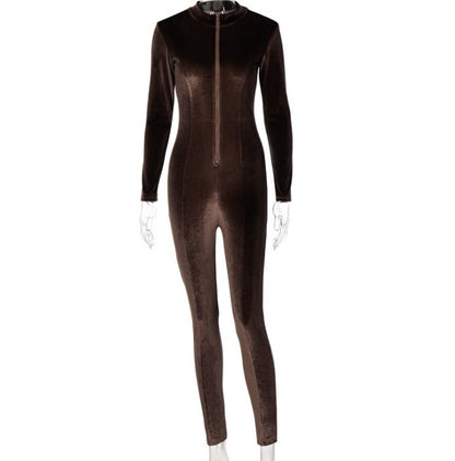 Women Long Sleeve Skinny Jumpsuit - BLAKESTORE-NG