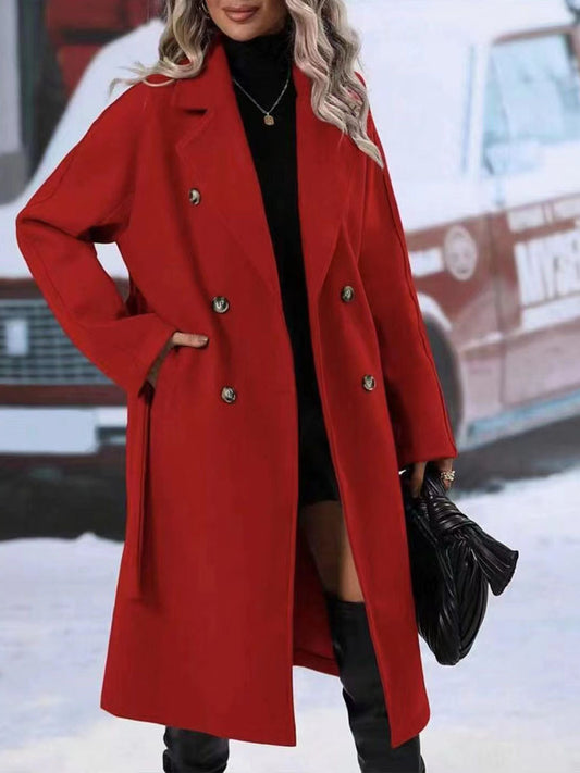 Double-Breasted Winter Coat with Belt. - BLAKESTORE-NG