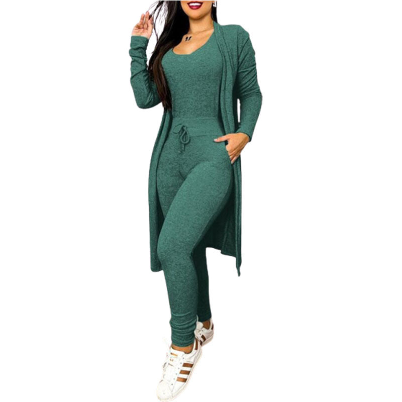 Women's Highwaist Jumpsuit with Cardigan Cover - BLAKESTORE-NG