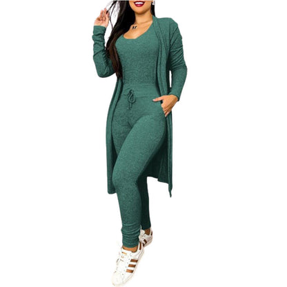 Women's Highwaist Jumpsuit with Cardigan Cover - BLAKESTORE-NG