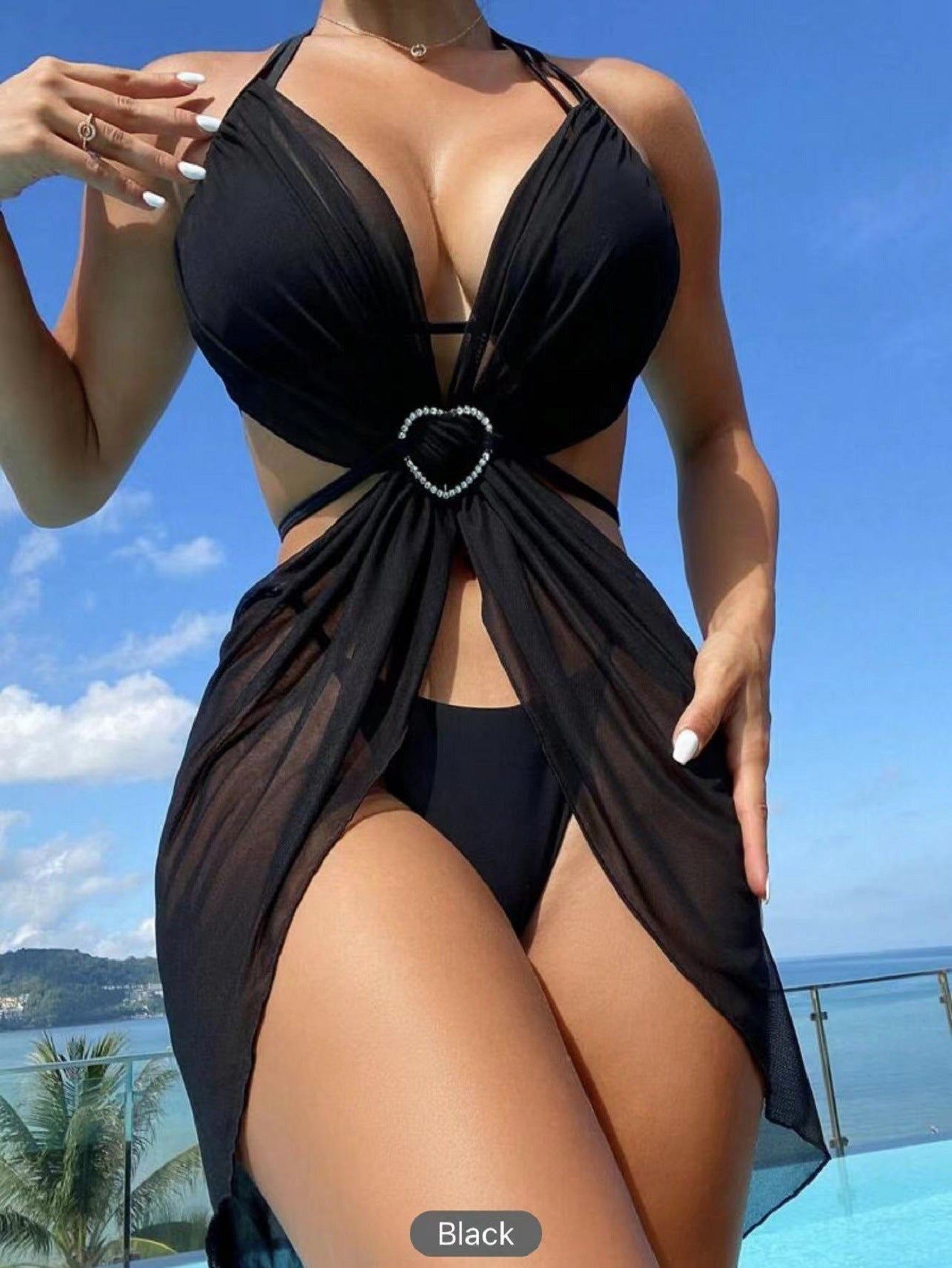 3pcs Halter Neck Bikini Beach Wear - BLAKESTORE-NG