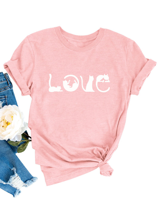 Valentine's Day LOVE Printed Women's  T-shirt - BLAKESTORE-NG