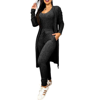 Women's Highwaist Jumpsuit with Cardigan Cover - BLAKESTORE-NG