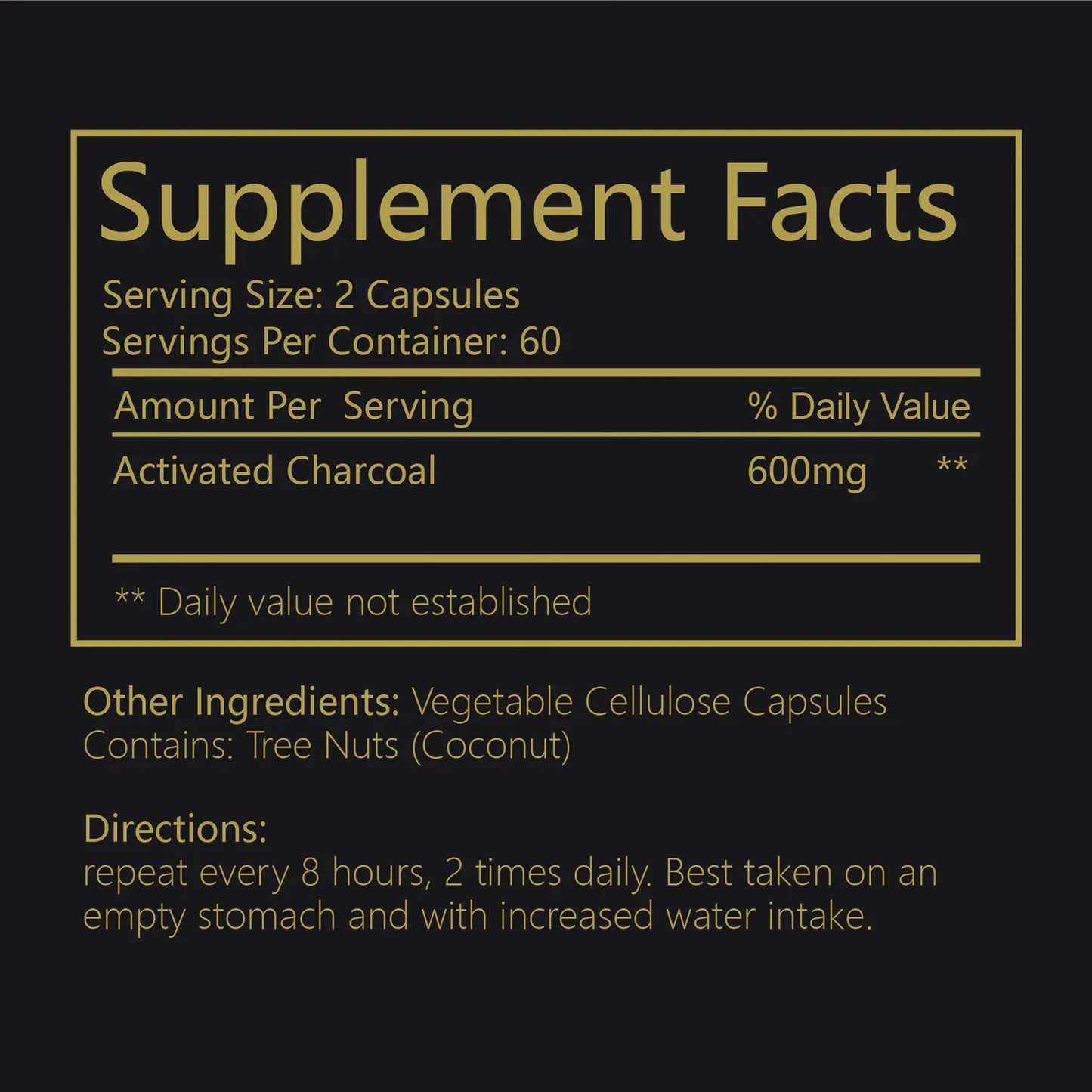 Detoxification, Gas Relieve &nbsp;&amp; Bloating Coconut Charcoal Supplement.
