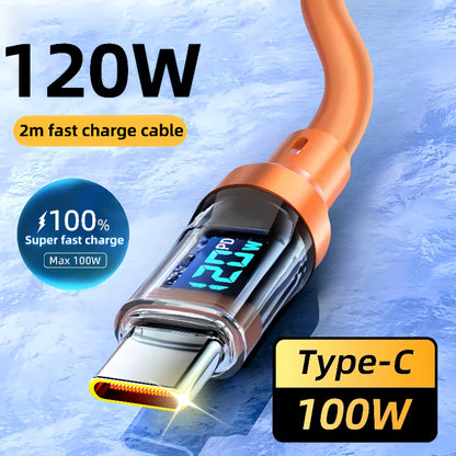 2M Transparent Glowing Type-C Data Cable.