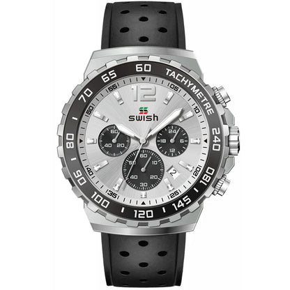 Sport Quartz Men Watch Silver Dial Chronograph Date - BLAKESTORE-NG