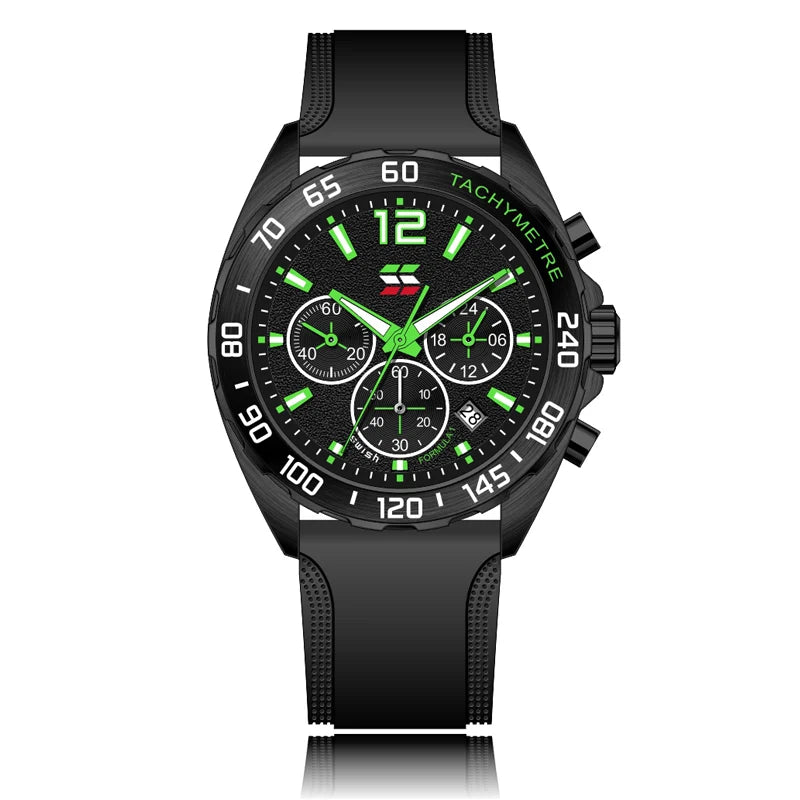 Green Blue Men Watches Sport Chronograph Wrist Watch. - BLAKESTORE-NG