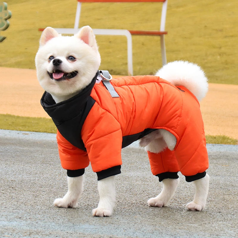 thick insulated dog jumpsuit winter clothing