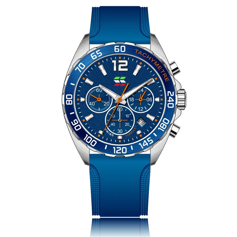 Green Blue Men Watches Sport Chronograph Wrist Watch. - BLAKESTORE-NG