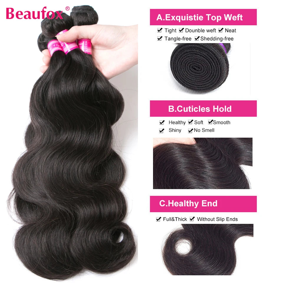 Natural /Jet Black Body Wave Human Hair bundles.