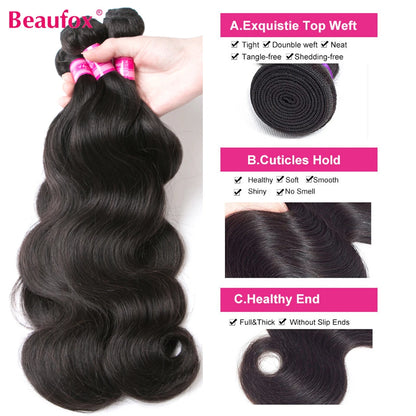 Natural /Jet Black Body Wave Human Hair bundles.
