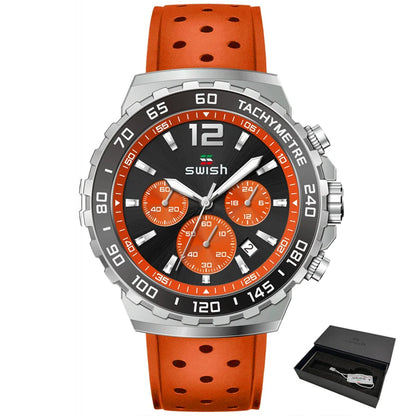 Sport Quartz Men Watch Silver Dial Chronograph Date - BLAKESTORE-NG