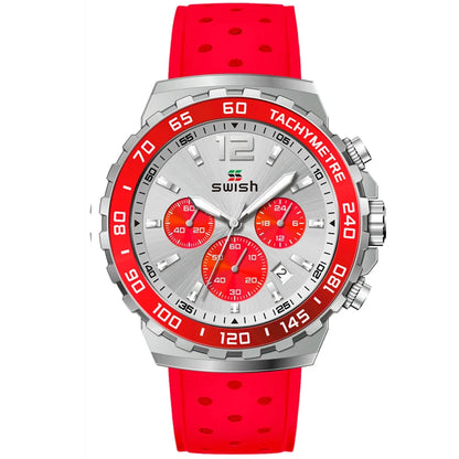 Sport Quartz Men Watch Silver Dial Chronograph Date - BLAKESTORE-NG