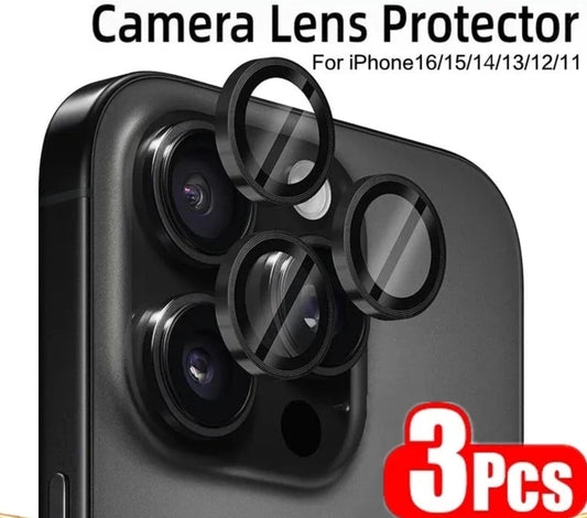 3Pcs Metal Lens Protector Glass for IPhone.