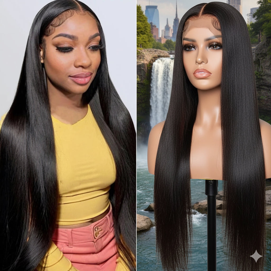 HD Lace Brazilian Wig – Bone Straight 13x4/13x6 Frontal & 5x5 Closure