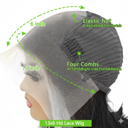 HD Lace Brazilian Wig – Bone Straight 13x4/13x6 Frontal & 5x5 Closure