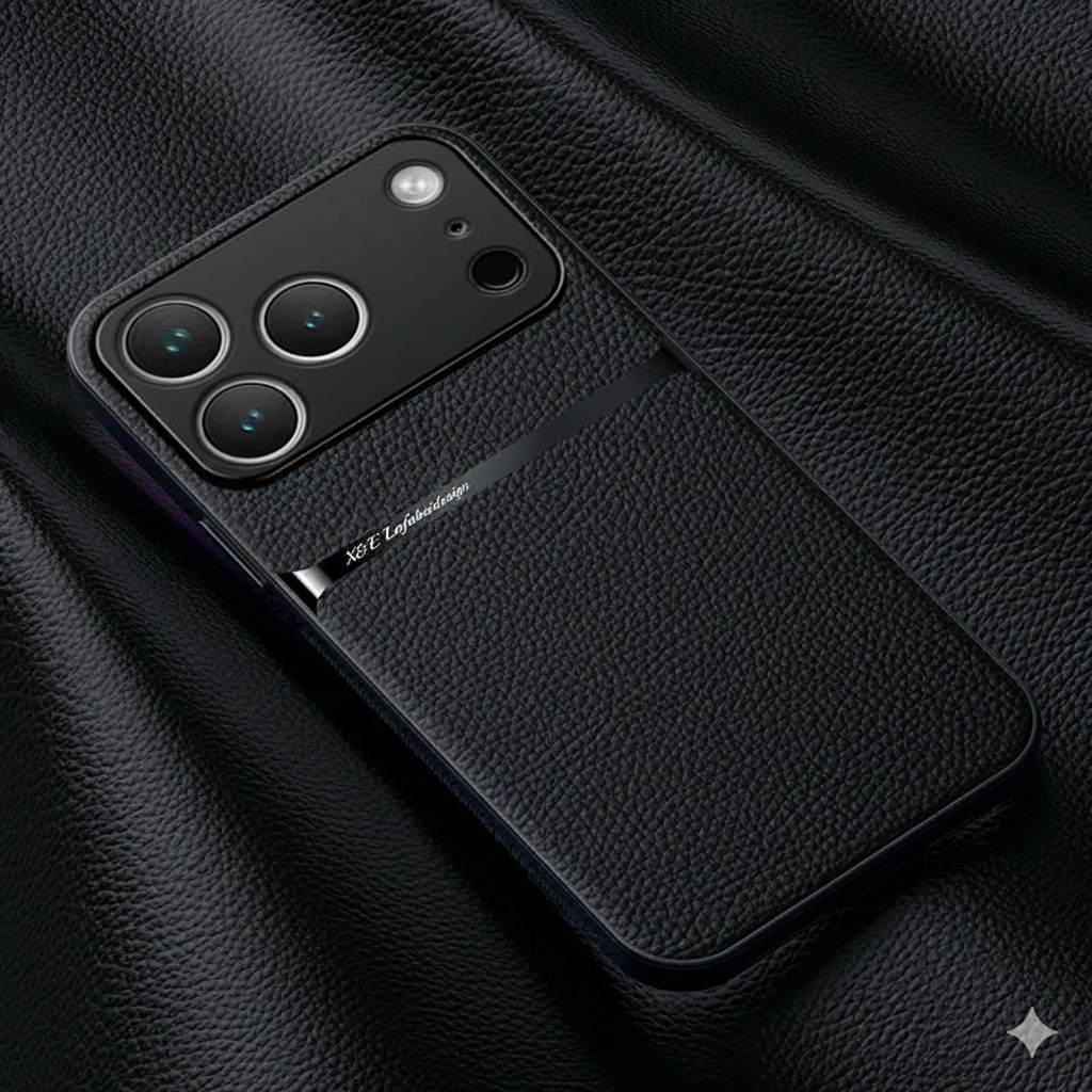 Magnetic Leather Back Case for iPhone 17 & 16 Series – Premium Protective Car Holder Phone Cover - BLAKESTORE-NG