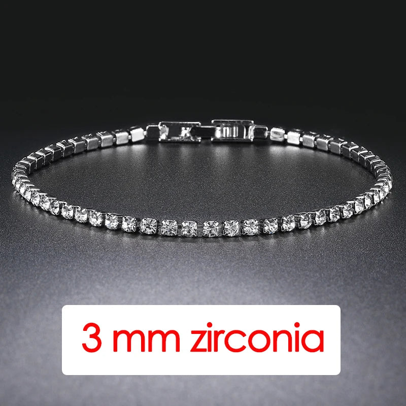 Hip Hop Iced Out 3/4/5mm Crystal Tennis Bracelet for Men.