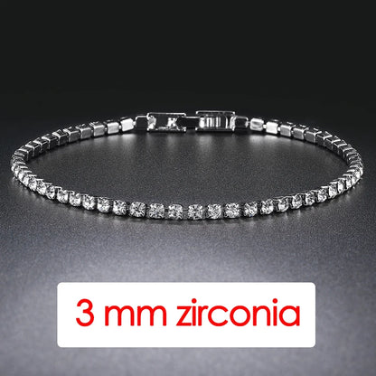 Hip Hop Iced Out 3/4/5mm Crystal Tennis Bracelet for Men.