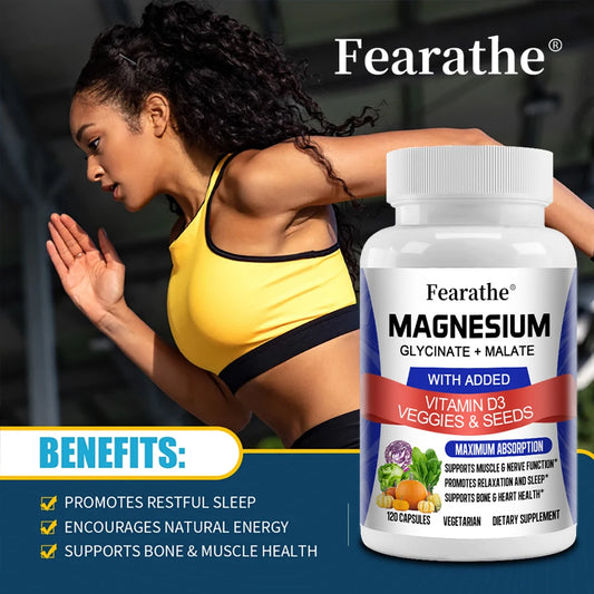 Bone Heart Sleep Nerve Support - Magnesium Glycinate & Malate Complex.