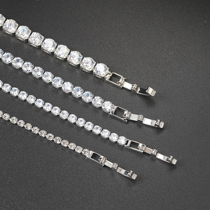 Hip Hop Iced Out 3/4/5mm Crystal Tennis Bracelet for Men.
