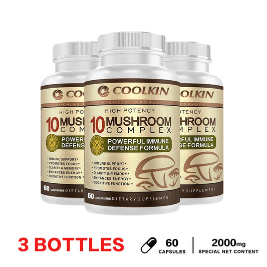 10 Mushroom Complex Capsules – Focus, Energy & Immune Support