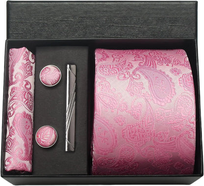 100% Silk Necktie Paisley Floral Mens Tie.