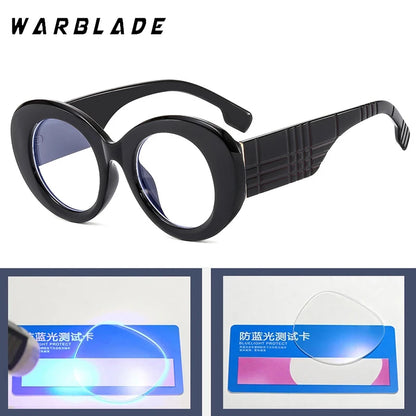 Retro Stripe Yellow Anti Blue Light Glasses For Women