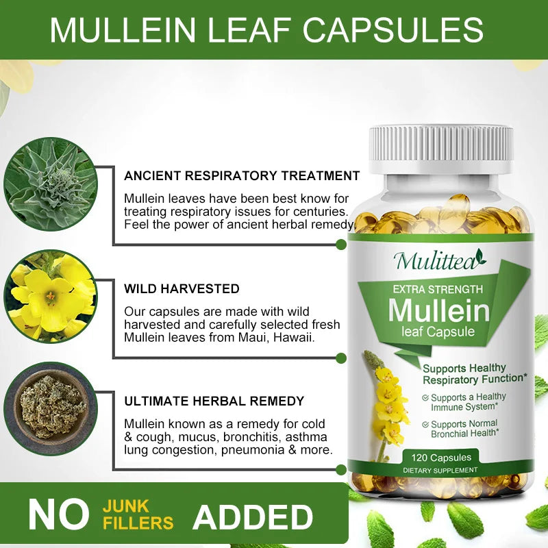 Mullein Lung Cleanser-Asthma Health-Herbal Supplement.