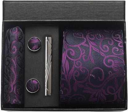 100% Silk Necktie Paisley Floral Mens Tie.