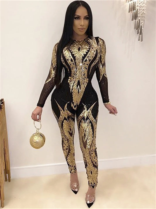 See through Sequin Jumpsuit.