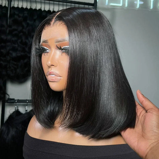 Straight Short Bob 13x4 Lace Frontal Wig - BLAKESTORE-NG