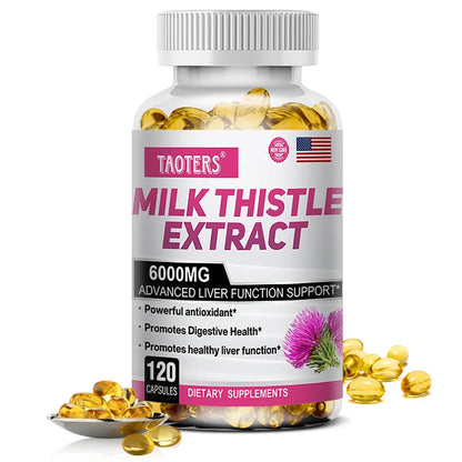 Milk Thistle 6000 mg Capsules for detoxification.